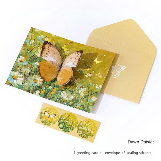 Romantic Greeting Card/Thank You Card/Postcard Set - Handmade Creative Design with Elegant Butterfly Decor