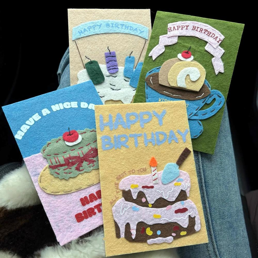 Handmade Fabric Birthday Card