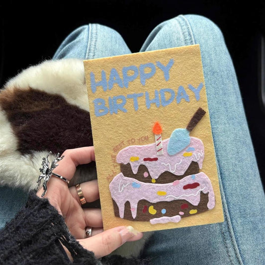 Handmade Fabric Birthday Card