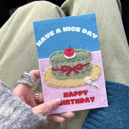 Handmade Fabric Birthday Card