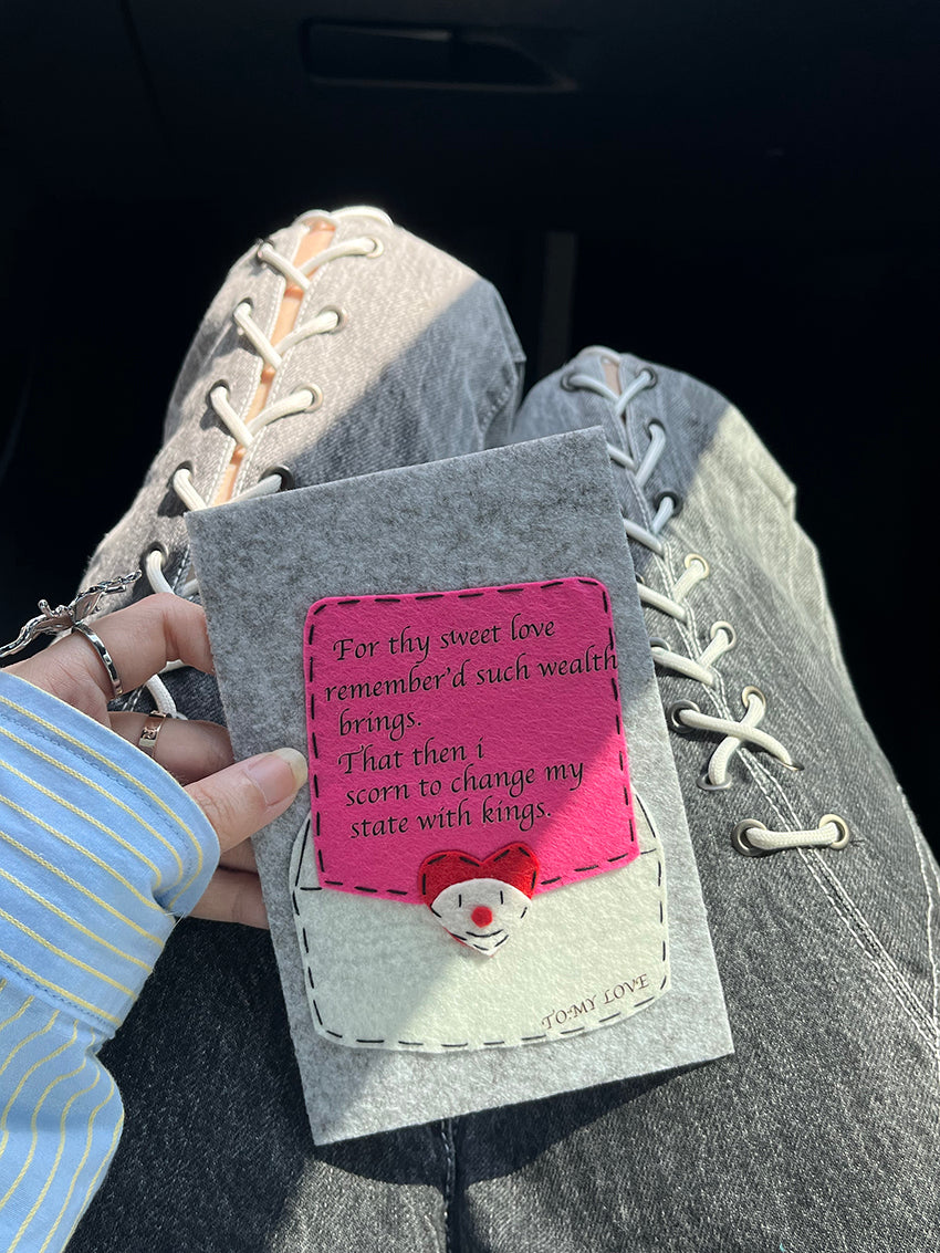 Handmade Fabric Thank You Card