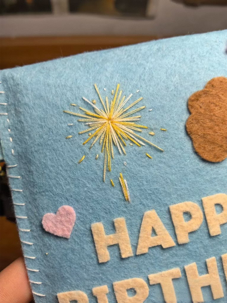 Handmade Felt Birthday Card & Envelope Set