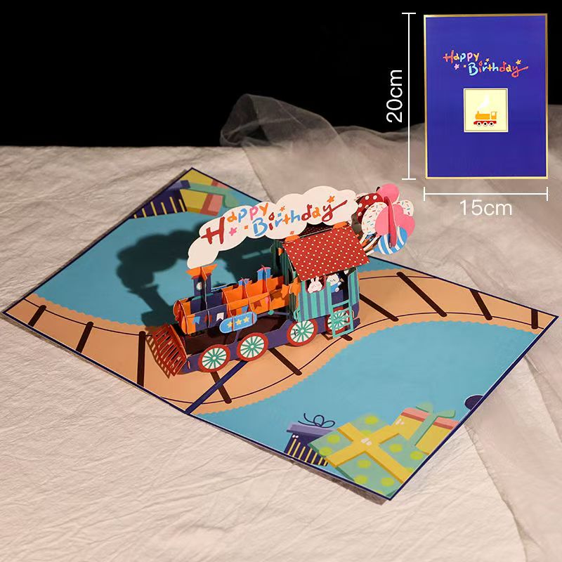 Mechanical & Novelty Greeting Cards – 3D Pop-Up Airplane, Train & Birthday Surprise Cards