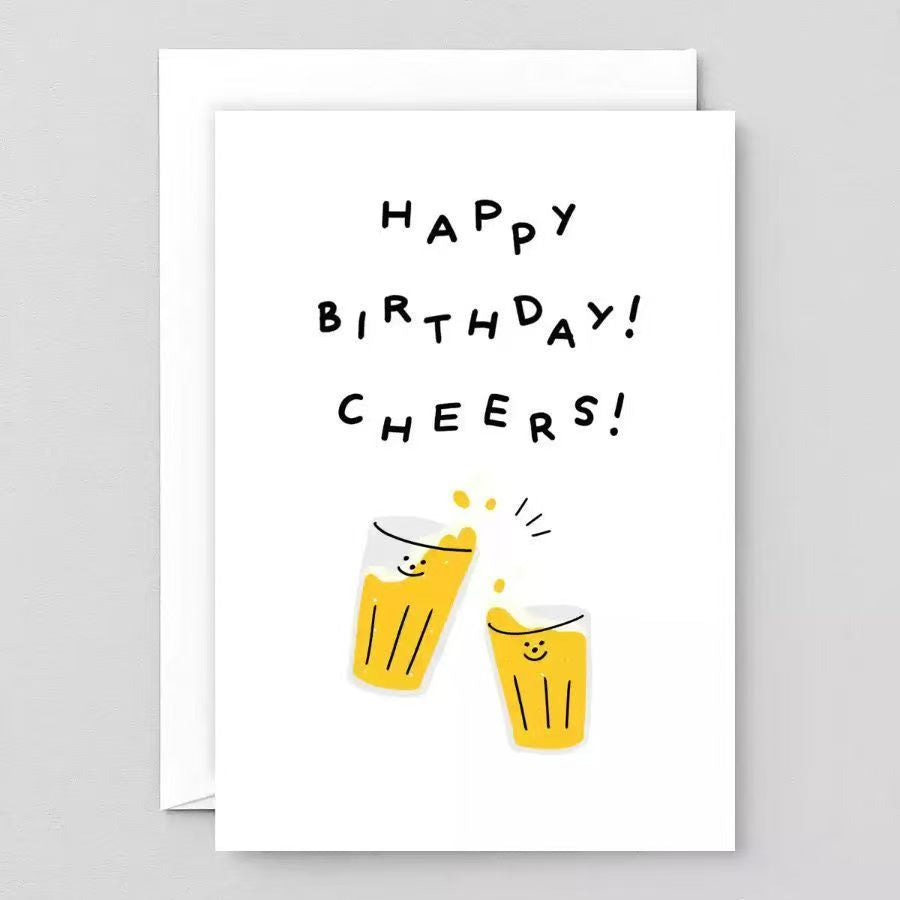Minimalist Birthday Greeting Card with Envelope – Blank Note Card for Family & Friends