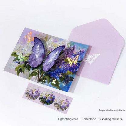 Romantic Greeting Card/Thank You Card/Postcard Set - Handmade Creative Design with Elegant Butterfly Decor