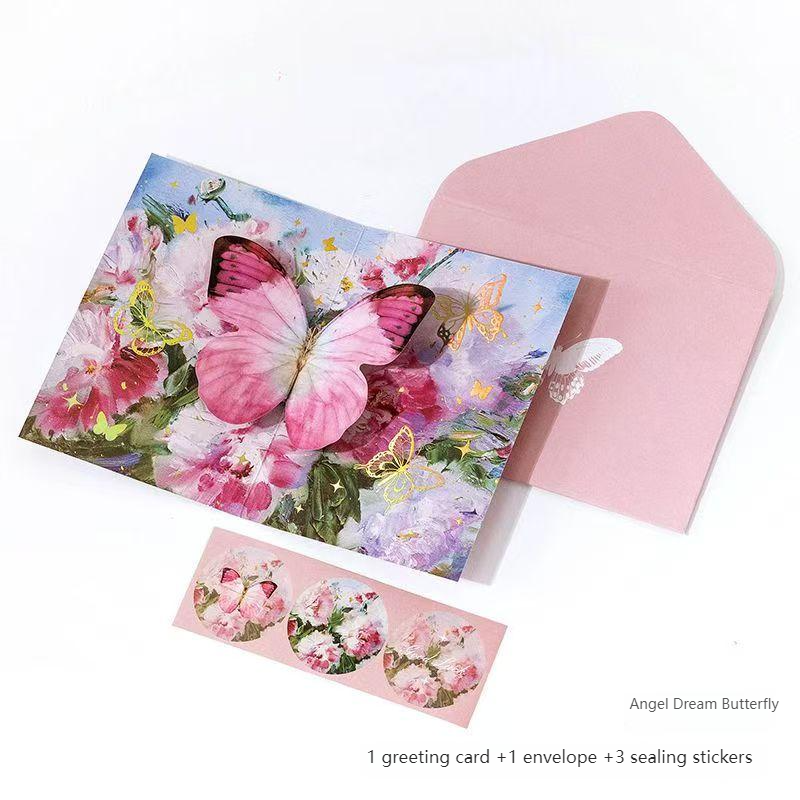 Romantic Greeting Card/Thank You Card/Postcard Set - Handmade Creative Design with Elegant Butterfly Decor