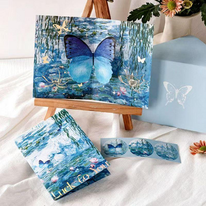 Romantic Greeting Card/Thank You Card/Postcard Set - Handmade Creative Design with Elegant Butterfly Decor