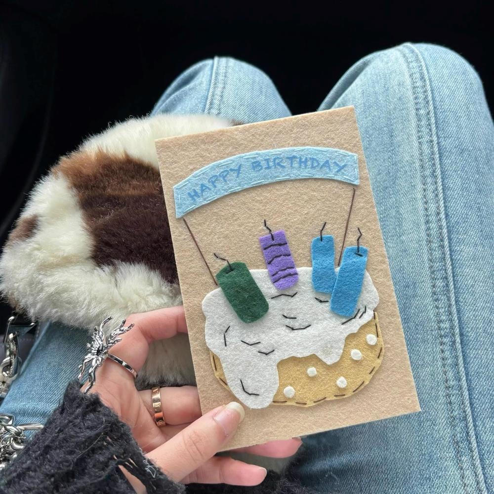 Handmade Fabric Birthday Card