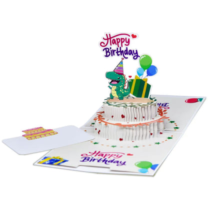 D Pop-Up Birthday Cake Card – Animated Layered Greeting Card with Sparkle & Candles