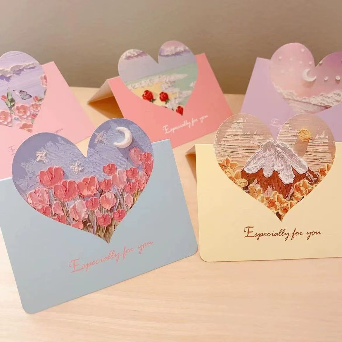 Birthday Card/Thank You Card/Romantic Postcard Set - Handwritten-Style Creative Design with Warm Messages, Holiday Greeting Cards
