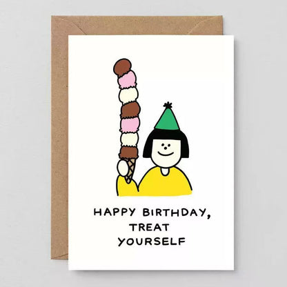 Minimalist Birthday Greeting Card with Envelope – Blank Note Card for Family & Friends