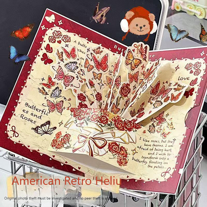 Romantic Greeting Card/Thank You Card/Postcard Set - Handmade Creative Design with Elegant Butterfly Decor