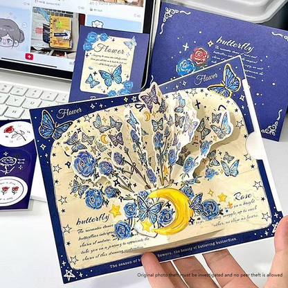 Romantic Greeting Card/Thank You Card/Postcard Set - Handmade Creative Design with Elegant Butterfly Decor